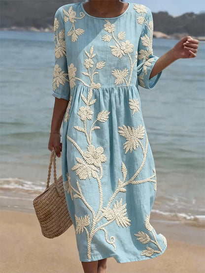 RACHEL | EMBROIDERED VINTAGE DRESS