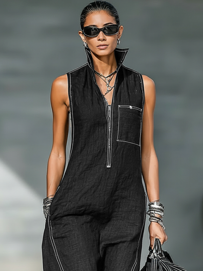 NOVA | ZIP-FRONT WIDE-LEG JUMPSUIT