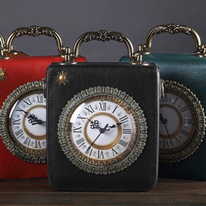 MIDNIGHT CLOCK LEATHER BAG