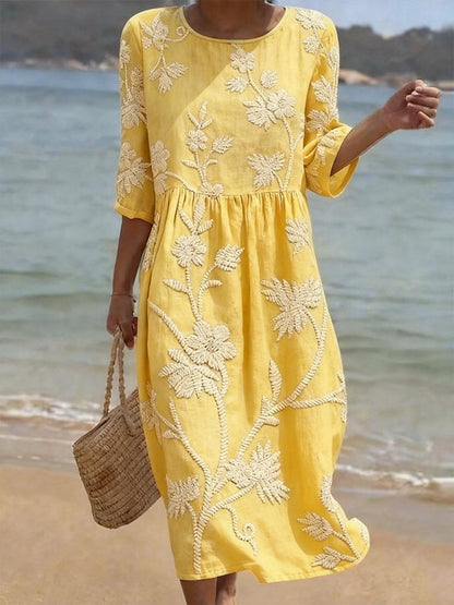 RACHEL | EMBROIDERED VINTAGE DRESS