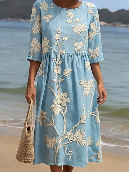 RACHEL | EMBROIDERED VINTAGE DRESS