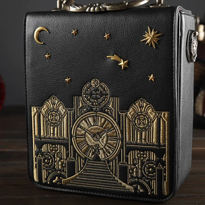 MIDNIGHT CLOCK LEATHER BAG