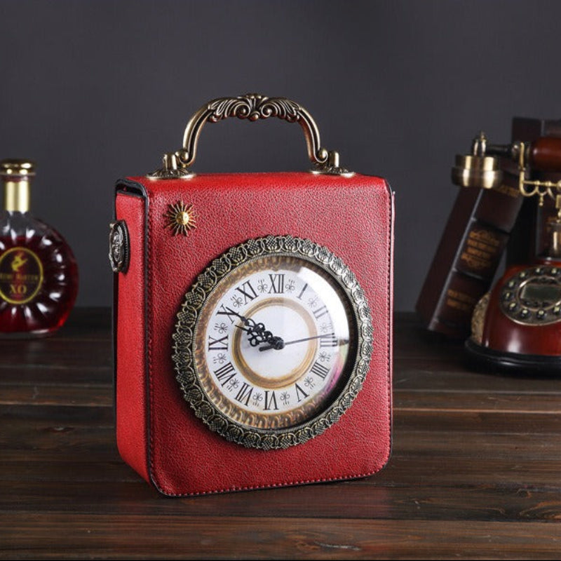 MIDNIGHT CLOCK LEATHER BAG