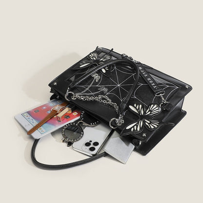 SERAPHINA™ COBWEB LEATHER GOTHIC BAG