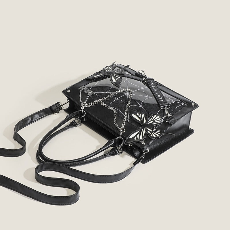 SERAPHINA™ COBWEB LEATHER GOTHIC BAG